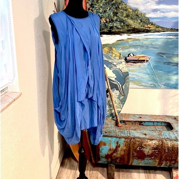 Simply Couture Gorgeous &Vibrant Blue Dress,Draped Layers,Soft, Romantic,Size M - Picture 2 of 16